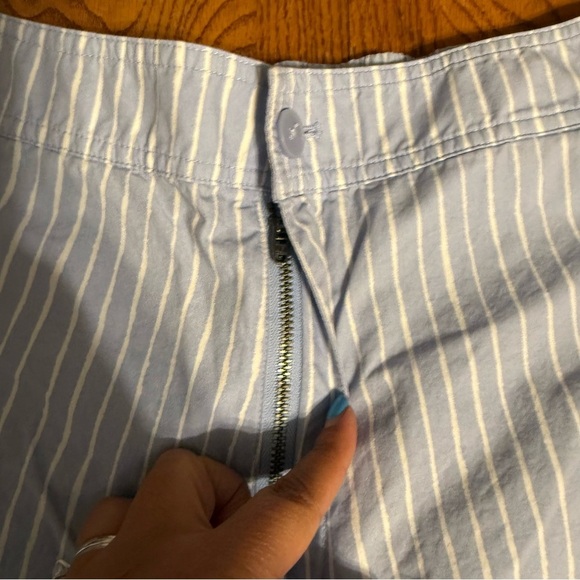 Marimekko x Uniqlo Elastic Waist High Rise Striped Pants Blue White Sz S Casual - Picture 8 of 15